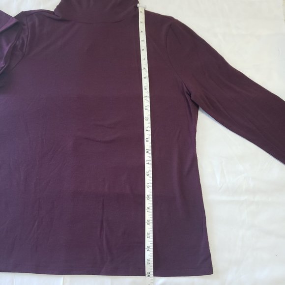 New w/tag ANN TAYLOR Factory Turtle neck plum top - Picture 6 of 9